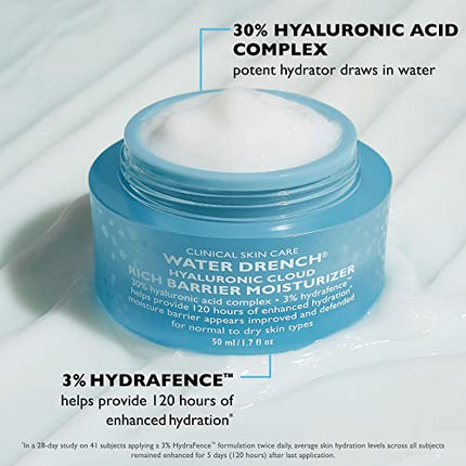 Peter Thomas Roth | Water Drench Hyaluronic Cloud Rich Barrier Moisturizer, Skin Barrier Cream, Hyaluronic Acid Moisturizer, Moisturizer For Dry Skin