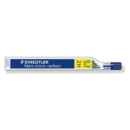 Staedtler Micro Mars Carbon Mechanical Pencil Lead, 0.3 mm, 2H, 60 mm x 12 (250 03 2H)