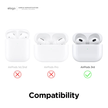 elago AW5 Compatible with AirPods 3rd Generation Case (2021), Classic Handheld Game Console Design Case Compatible with Apple AirPods 3, Carabiner Included [Light Grey]