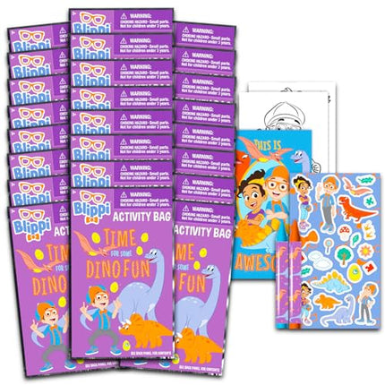 Innovative Blippi Birthday Party Favors Set - Bundle with 24 Blippi Play Packs | Mini Coloring Books, Stickers, and More for Goodie Bags (Blippi Party Supplies)