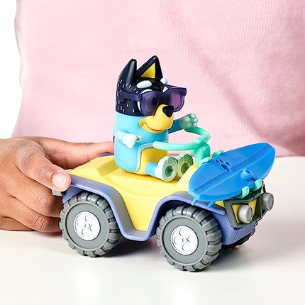 Bluey Vehicle and Figure Pack Beach Quad with Bandit with 2.5-3 Inch Figure and Surfboard Accessory