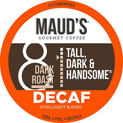 Buy Maud's Decaf Dark Roast Coffee Pods, 100 ct | Decaffeinated Tall, Dark & Handsome Blend | 100% Arabica Coffee | in India