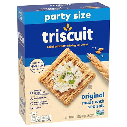 Buy Triscuit Original Whole Grain Wheat Crackers, Vegan Crackers, Party Size, 17 oz in India