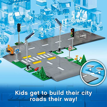 buy LEGO City Road Plates 60304 - Building Toy Set, Featuring Traffic Lights, Trees, Glow in The Dark in India