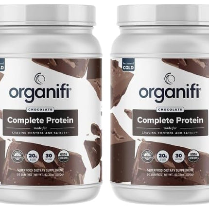 Buy Complete Protein Chocolate Flavor - Organic Vegan Plant Based Protein Powder with Enzymes - 30 Day Supply - No Soy, Dairy, or Gluten in India