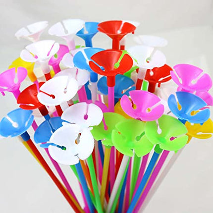 Buy GIFTEXPRESS 120pcs 12" Balloon Sticks Assorted Colors, Plastic Balloon Holders and Cups for Christmas in India