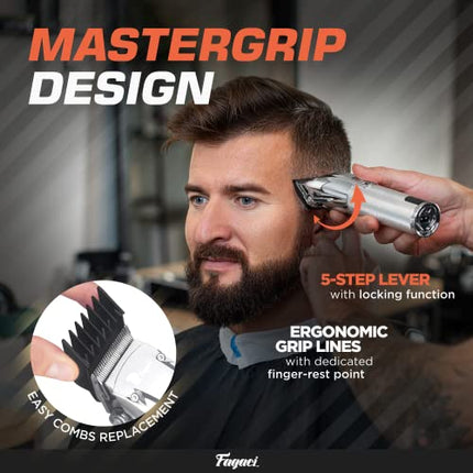 Fagaci Professional Hair Clippers for Barbers with Precise Cutting, Turbo Power Cordless Hair Clippers for Men Professional, Clippers for Hair Cutting, Maquina de Cortar Cabello, Men Hair Clippers Kit