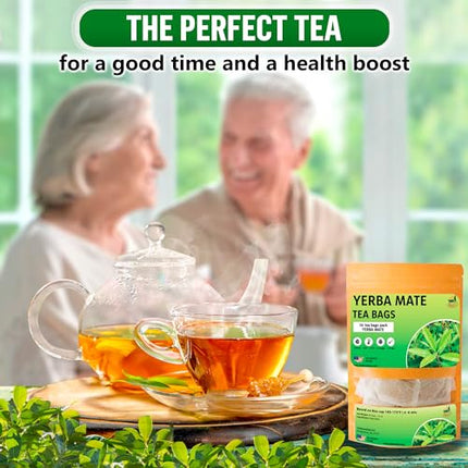 Buy Yerba Mate Tea - Green Cut & Sifted - Unsmoked Energy Boost - 50 Tea Bags - Packed with Nutrient in India