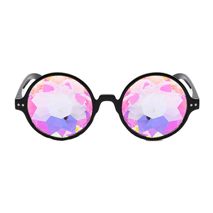 Armear Women Kaleidoscope Rave Rainbow Glasses Prism Mirrored Lens for Festival Party Costume