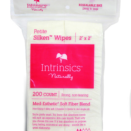 Intrinsics 407300 Petite Silken Wipes - 2"x2", 4-ply Blend of Soft Fibers, 200 Count