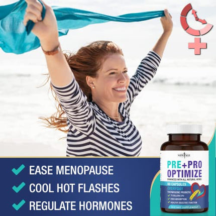 Pro Optimize Probiotics for Women, Menopause, 70 Billion CFU, Digestive Health - Relief for Bloating, Hot Flashes, Joint Support, Night Sweats - Gut Health & Metabolism - Dong Quai (60 (Pack of 1))