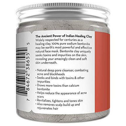 buy Pure Body Naturals Bentonite Clay Powder for DIY Detox Body & Face Mask, Pure Indian Healing Clay in India.