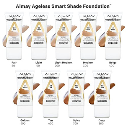 buy Almay Anti-Aging Foundation, Smart Shade Face Makeup with Hyaluronic Acid, Niacinamide, Vitamin C & in India
