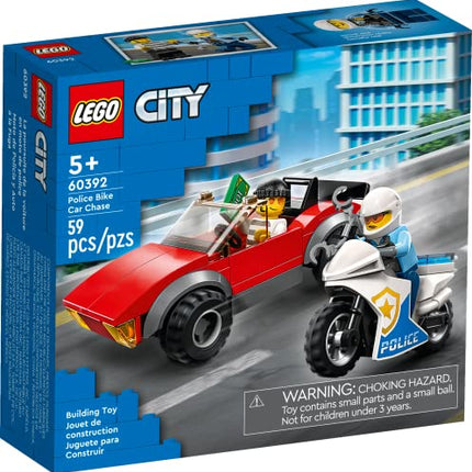 buy LEGO City Police Bike Car Chase 60392, Toy with Racing Vehicle & Motorbike Toys for 5 Plus Year Olds in India