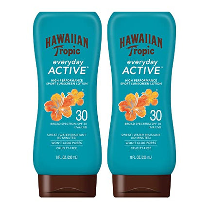 buy Hawaiian Tropic Everyday Active Lotion Sunscreen SPF 30, 8oz Twin Pack in India