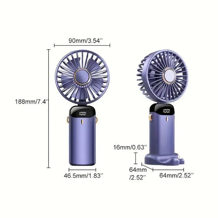 Dimensions of portable mini cooling fan
