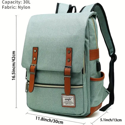 Canvas Backpack for Men::Hiking Backpack for Men::vintage laptop bag::laptop bag for women backpack::Laptop Bag with USB Charging Port