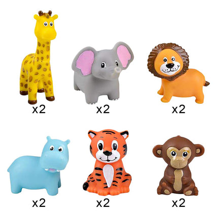 buy ArtCreativity Vinyl Zoo Animals, Pack of 12 Assorted Squeezable Toys, Safari Birthday Party Favors in India