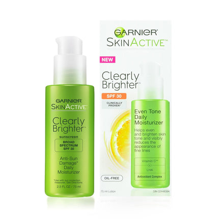 Buy Garnier SkinActive Clearly Brighter SPF 30 Face Moisturizer with Vitamin C, 2.5 Fl Oz (75mL), 1 Count (Packaging May Vary) in India