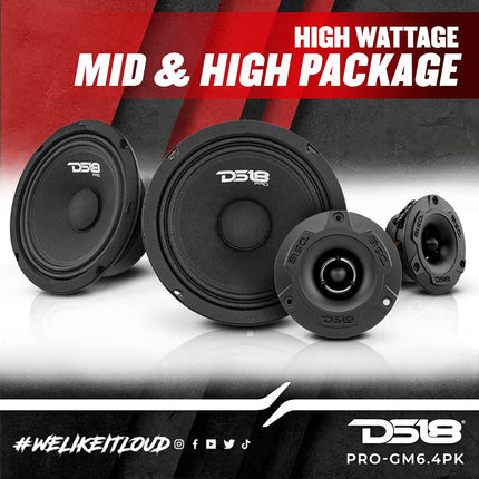 buy DS18 PRO-GM6.4PK Mid and High Complete Package - Door Speakers for Car or Truck Stereo Sound System in India