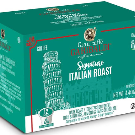 Buy CaffÃ¨ Garibaldi's Coffee Italian Roast, Dark Roast, 72 Count Recyclable Single Serve Coffee Pods for Keurig K-Cup Brewers in India