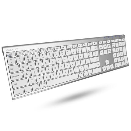 Macally Bluetooth Keyboard for Mac, Compatible Apple Keyboard Wireless with Numeric Keypad - Multi Device Keyboard for MacBook Pro/Air, iMac, Mac Mini