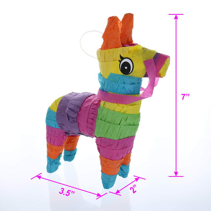 GIFTEXPRESS 6 Pack 4"X7" Mini Donkey Pinata, Little Rainbow Llama Pinata for Birthday, Cinco De Mayo, Fiestas Decorations Party Favors
