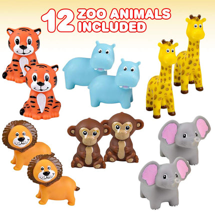 buy ArtCreativity Vinyl Zoo Animals, Pack of 12 Assorted Squeezable Toys, Safari Birthday Party Favors in India