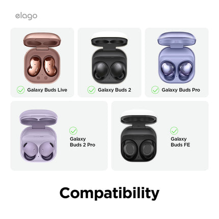 elago Armor Case Compatible with Samsung Galaxy Buds FE Case (2023) / Galaxy Buds 2 Pro Case (2022) / Galaxy Buds 2 Case (2021) / Galaxy Buds Pro Case (2021) / Galaxy Buds Live Case (2020) (Black)