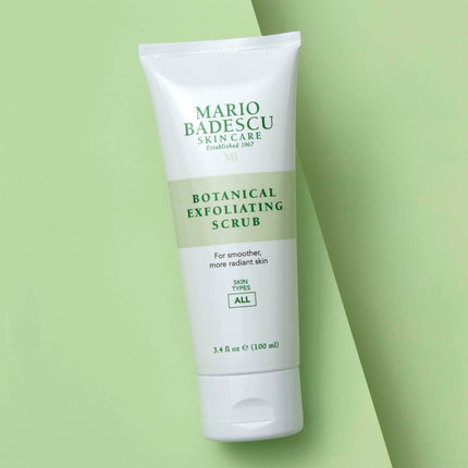 Mario Badescu Botanical Exfoliating Scrub for All Skin Types, Face Scrub with Ivory Palm Seeds & Green Tea Extract, Gentle Exfoliating Face Wash, 3.4 Fl Oz