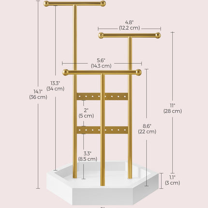 Buy SONGMICS Jewelry Holder Organizer with Metal Frame for Necklaces, Earrings, Bracelets in India