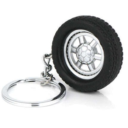 maycom Auto Parts Model Spinning Rubber Ball Bearing Wheel Tyre Tire Keychain Key Chain Ring Keyring Keyfob 86023