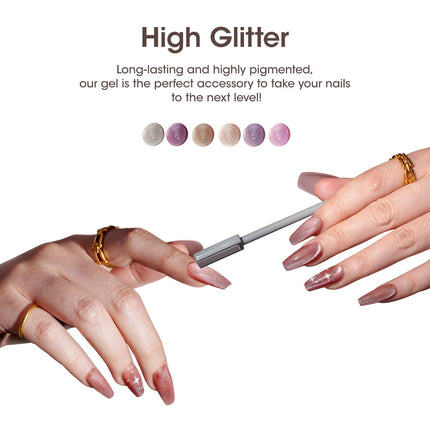 Buy Gellen Glitter Cat Eye Gel Nail Polish Set - 6 Colors Magnetic Nail Polish with Magnet in India