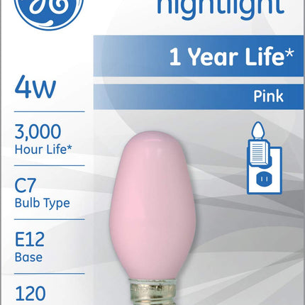 Buy GE Lighting 26222 4-Watt 14-Lumen C7 Night Light Bulb, Pink, 2-Pack in India