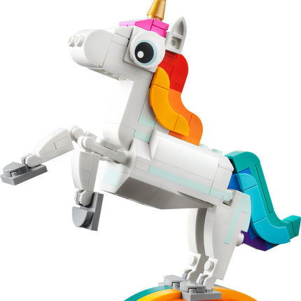 buy LEGO Creator 3 in 1 Magical Unicorn Toy, Transforms from Unicorn to Seahorse to Peacock, Rainbow Animal in India