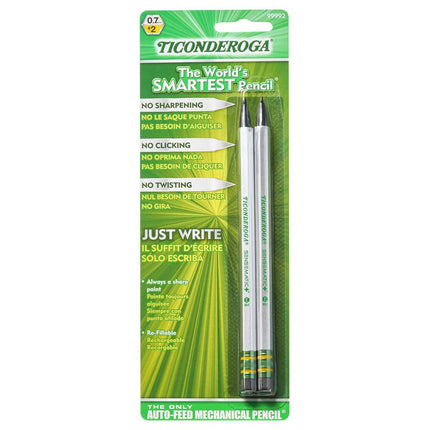 Buy Ticonderoga Sensematic Mechanical Pencil, 0.7mm Lead, Silver, 2 Count in India