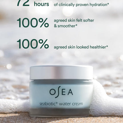 OSEA Seabiotic Water Cream Weightless Hydration - Water-Based Face Cream with Squalene, Prebiotic & Probiotic Moisturizer - Vegan Face Moisturizer - Essential Beauty Gift