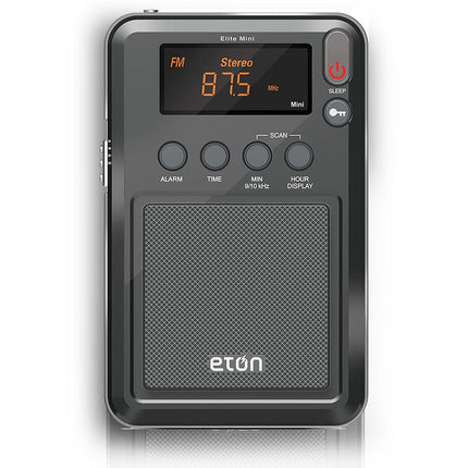 Eton - Elite Mini Compact AM/FM/Shortwave Radio, Internal AM Antenna and Telescoping FM/SW Antenna, Clock and Alarm, Sleep Timer, Custom Leather Case Included, Commitment to Preparedness