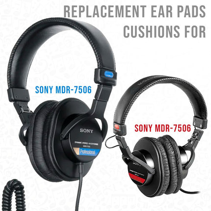 Sony Genuine Replacement Ear Pads Cushions for Sony MDR-7506 and MDR-V6 Bundle (2-Pack, 2 Items)