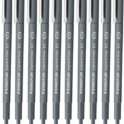 Buy Staedtler 0.7 mm Pigment Liner Fineliner Sketching Drawing Drafting Pens Pack of 10 in India India