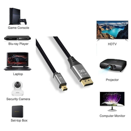 buy CABLEDECONN 2M 6.6FT Mini DP to DisplayPort 8K Cable 8K(7680x4320)@60Hz 4K@144Hz DisplayPort 1.4 in India