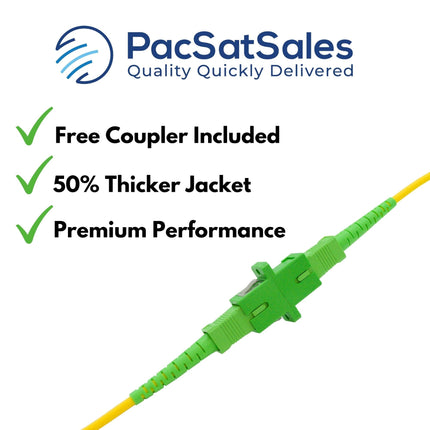 PacSatSales - Fiber Optic Internet Cable - 3ft / 1M SC/APC to SC/APC Single Mode Fiber Optic Cable att & Connector. Replacement Fiber Patch Cable/Fiber Optic Cable extender