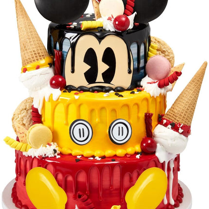 DecoSet® Disney Mickey Mouse Cake Topper, 7-Piece Topper Set with Ears, Eyes, Buttons and Shoes, Made of Food-Safe Plastic, Multiple, 1 SET
