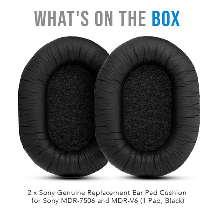 Sony Genuine Replacement Ear Pads Cushions for Sony MDR-7506 and MDR-V6 Bundle (2-Pack, 2 Items)