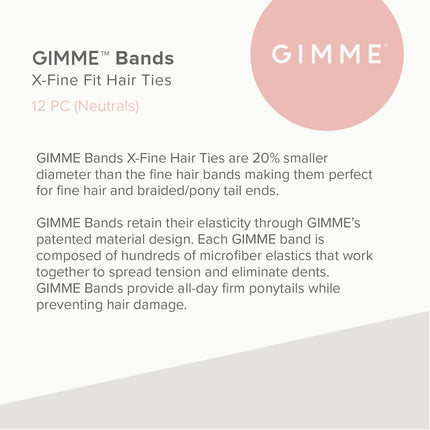 buy Gimme Beauty - Extra Fine Hair Ties - Neutral - Seamless, No Break Microfiber Elastic Hair Ties - in India