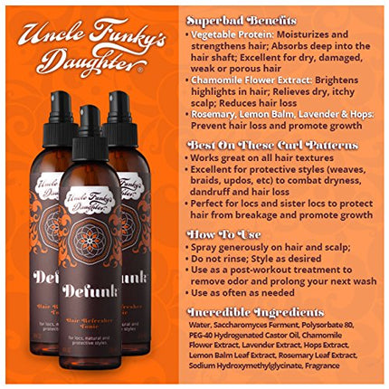 Uncle Funky's Daughter Defunk Hair Odor Neutralizing Tonic, 8 oz