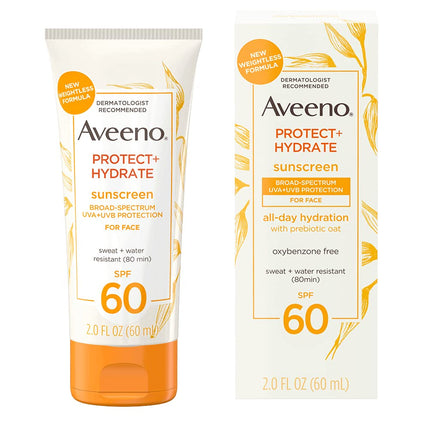 buy Aveeno Protect + Hydrate Moisturizing Face Sunscreen Lotion With Broad Spectrum Spf 60 & Prebiotic in India