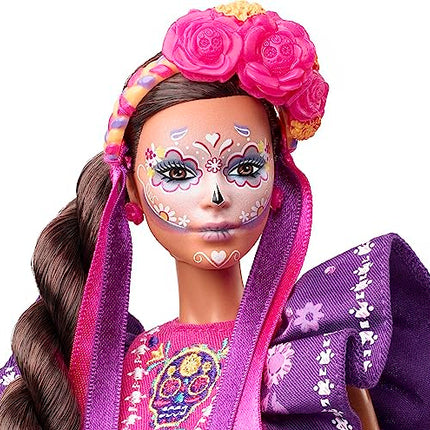 Barbie Signature Doll, 2022 Dia De Muertos Collectible, Traditional Ruffled Dress with Flower Crown & Calavera Face Paint