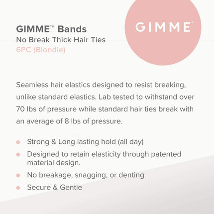 Buy Gimme Beauty Thick Fit Hair Bands Blondie - Damage Free Hair Ties - Made with Seamless Microfibe in India