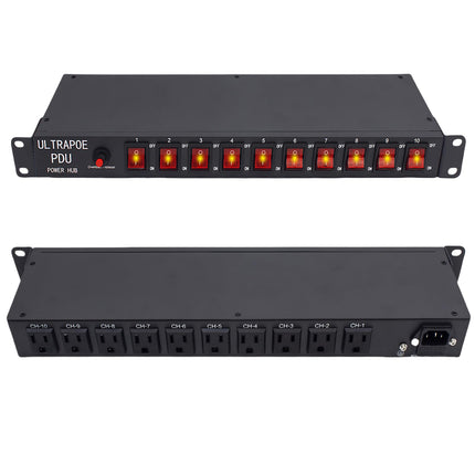 buy UltraPoE 10 Outlets 1U Rack Mount Power Strip, 100-240V/15A/1800 Joules, for Network Server Racks - Surge Protector, 6FT Power Cable, Rack Mount Power Strips with 10 Individual Switch in India